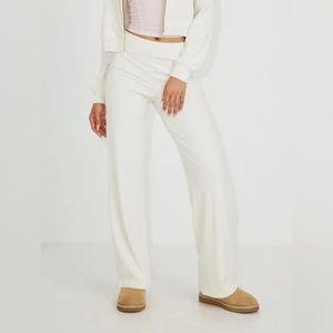 White Flared Sleep Rib Pant Extra Small (Garage)